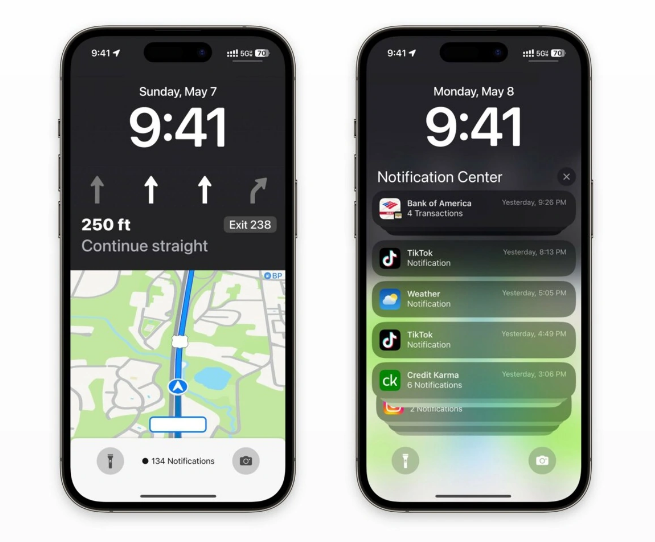 光山苹果维修服务分享iOS17锁屏地图导航半屏显示长什么样 